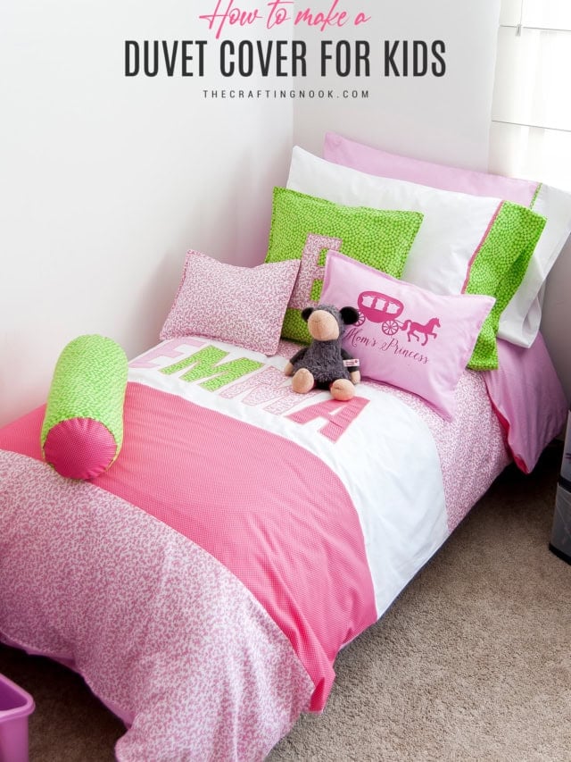 How to make a Duvet cover Set for Girls? Also learn how to make cute pillowcases too!