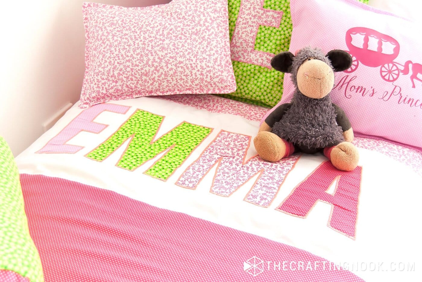 diy duvet cover with Emma Letters applique