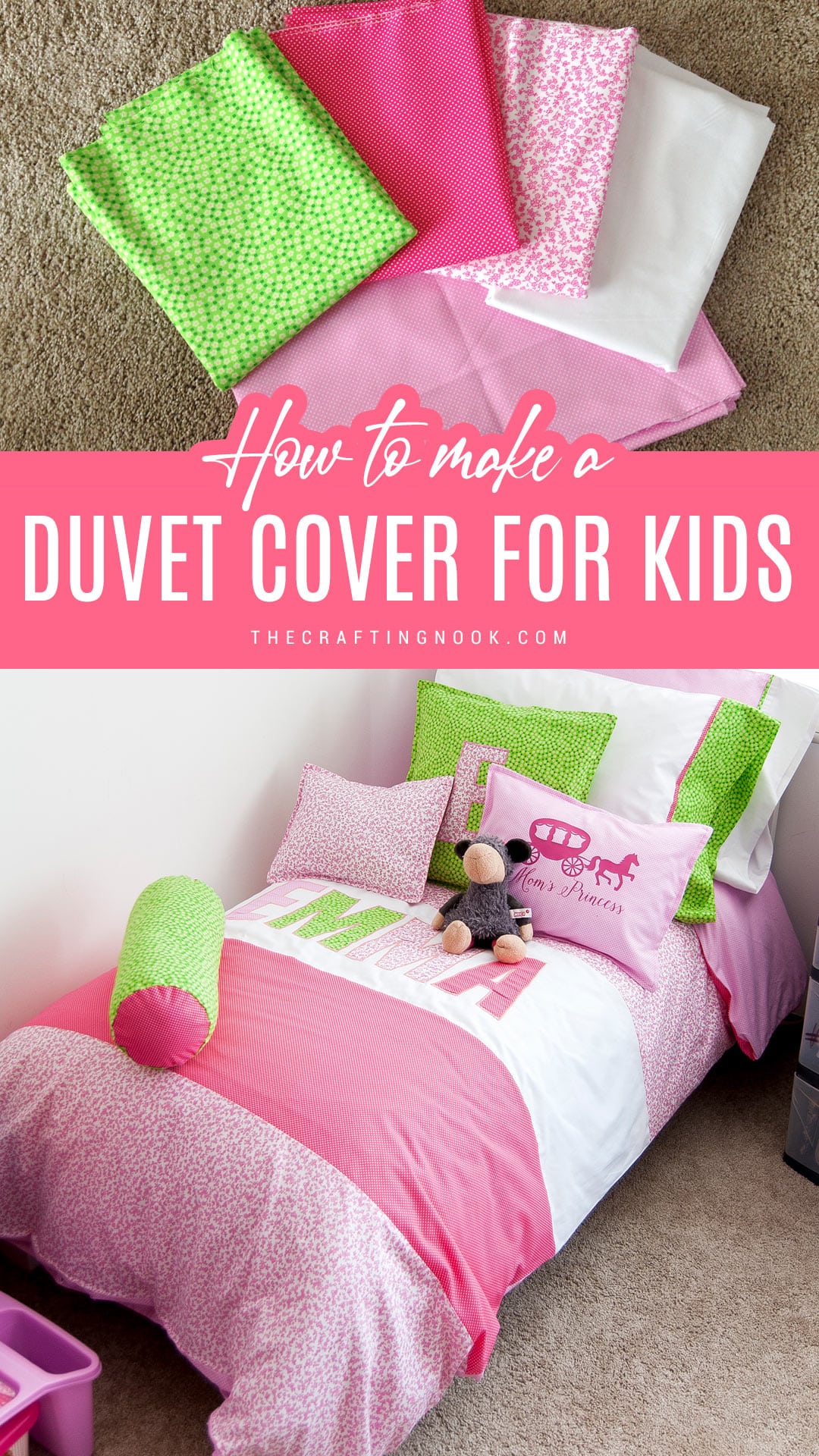 DIY Duvet Cover Twin Size for Kids Cover Image with title text overlay