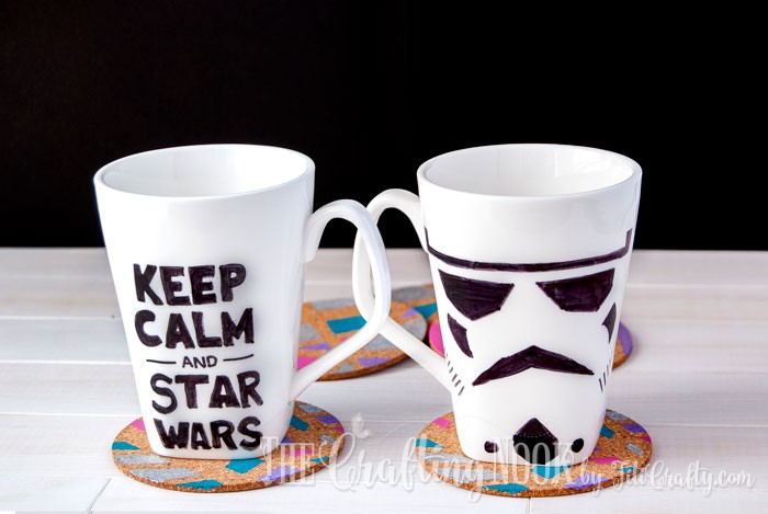 Stormtrooper Sharpie Mug Design on food photography backdrops