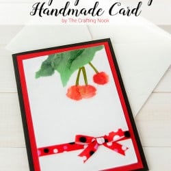 BiriBiri Art Series: Cute Cherry Paper Painting Handmade Card