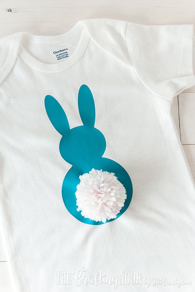 front closer view of Pompom Bunny Tail Onesie