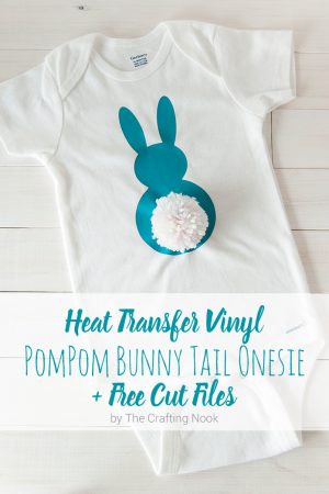 Cute Heat Transfer Vinyl Pompom Bunny Tail Onesie