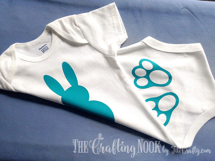 Easter Bunny Onesie finished with the heat transfer vinyl