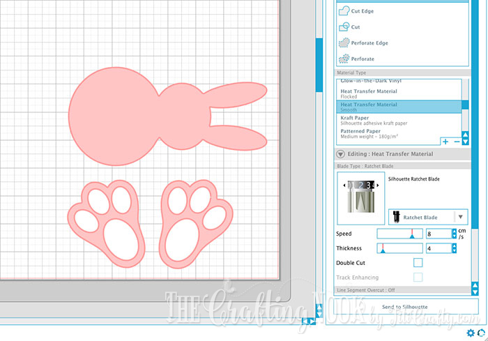 Screen-Shot of bunny art details on the silhouette studio app