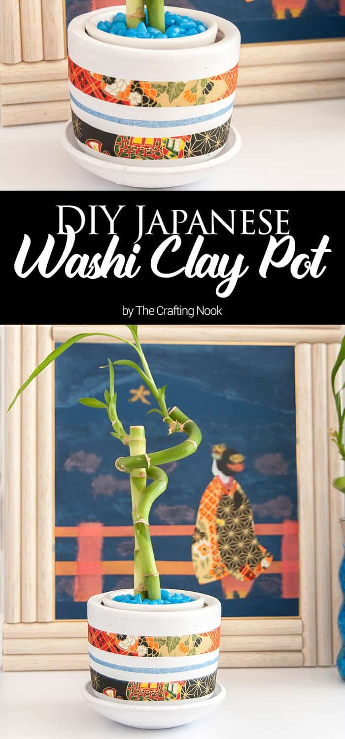 DIY Japanese Washi Clay Pot