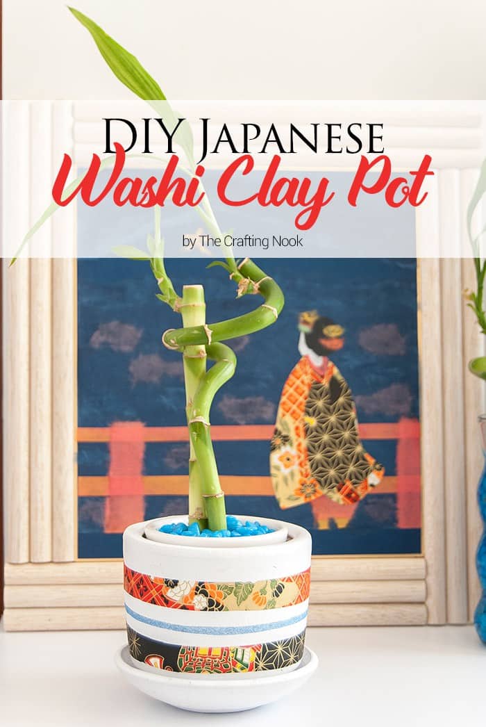 DIY Japanese Washi Clay Pot