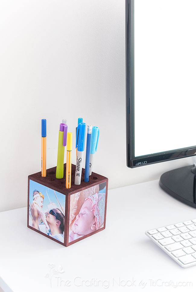 Photo Memories Wooden Block Pencil Holder The Crafting Nook