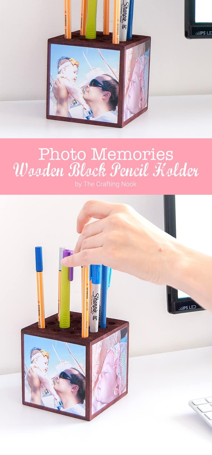 This Photo Memories Wooden Block Pencil Holder will make an adorable Father's Day gift!!! Actually it would make a great gift anytime you want to cherish a loving daddy! Photo Memories Wooden Block Pencil Holder