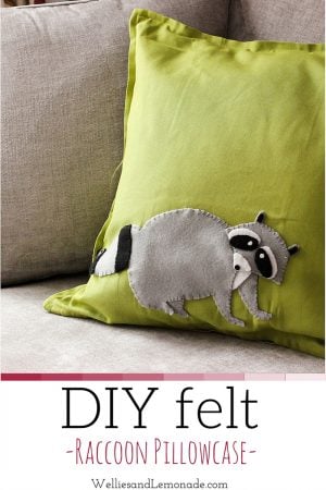 cute DIY Felt Raccoon Pillowcase