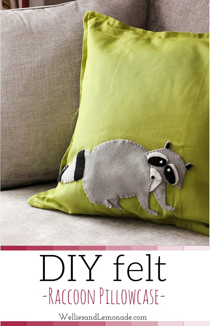 DIY Felt Raccoon Pillowcase