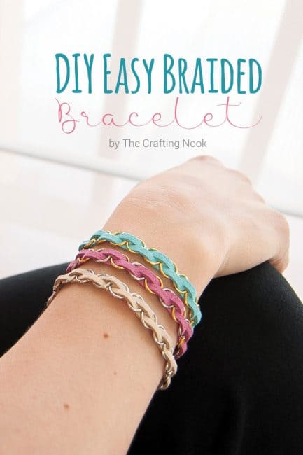 DIY Easy Braided Bracelet Tutorial cover image with title text overlay