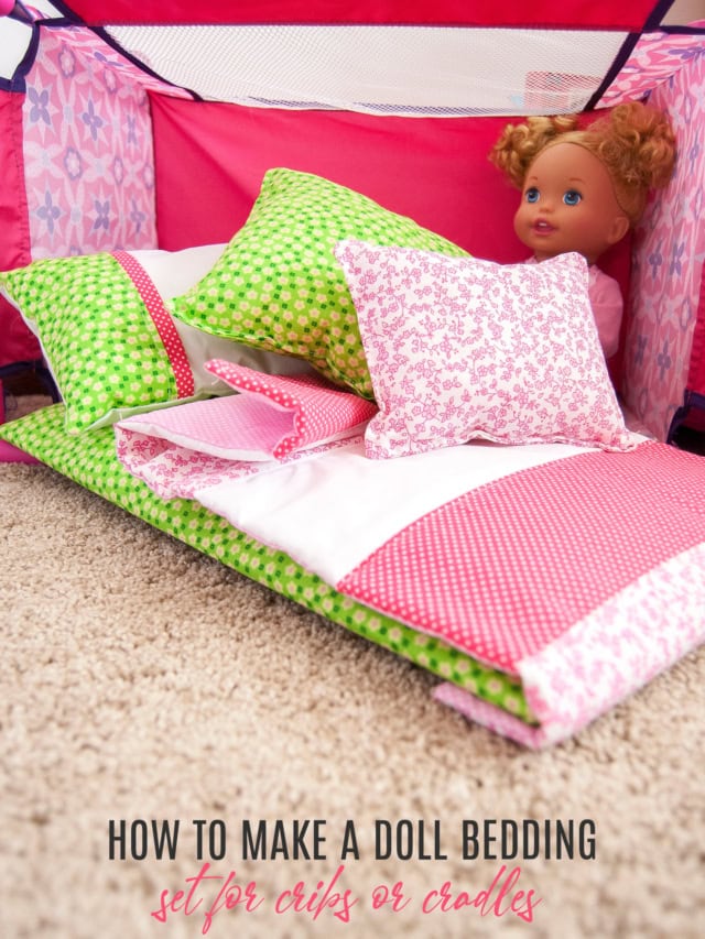 Cute DIY Baby Doll Crib Bedding set