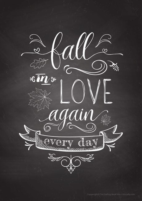 FALL in love again Free Printable A4