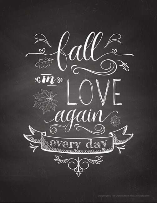 FALL in love again Free Printable Letter