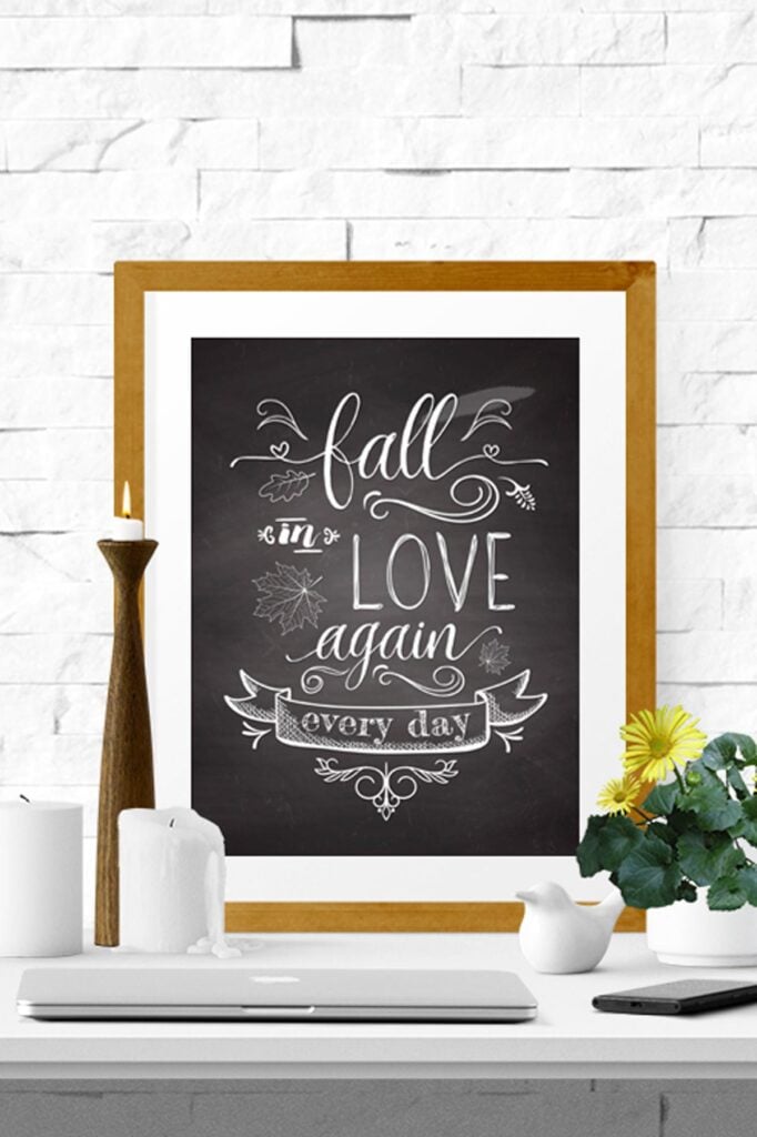 Free Chalkboard Art Fall Printable cover image
