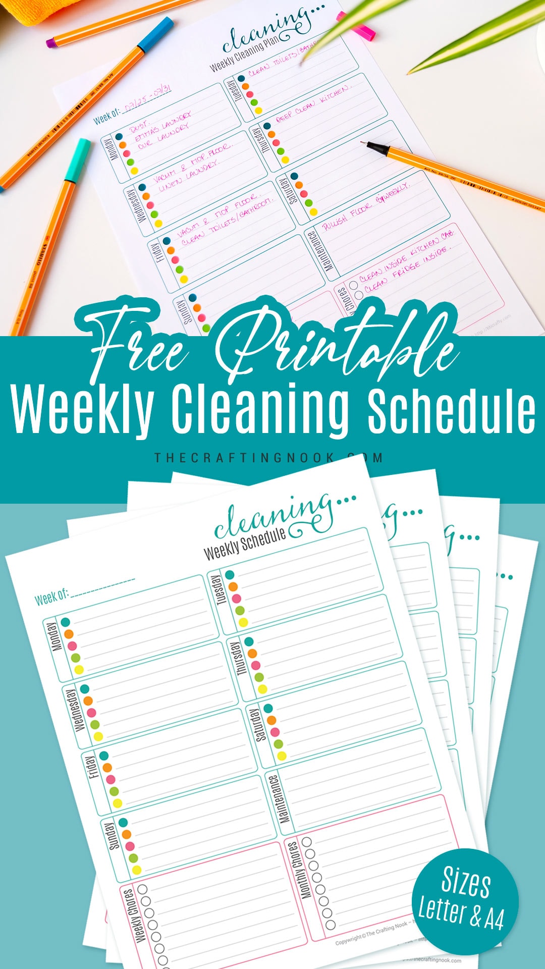 Fun Free Printable Weekly Cleaning Schedule