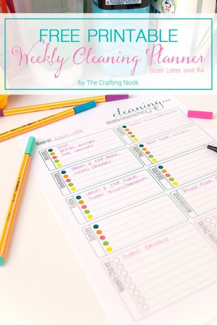 Fun Free Weekly Cleaning Planner Printable