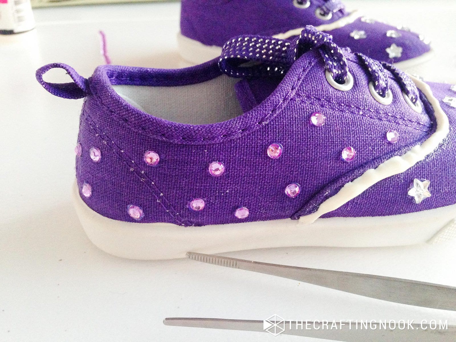 DIY Embellished Star Rhinestone Shoes - The Crafting Nook