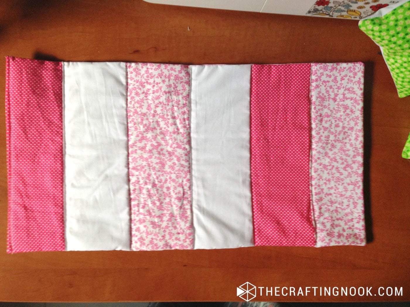 image of the quilt already finished for the diy Doll Crib Bedding