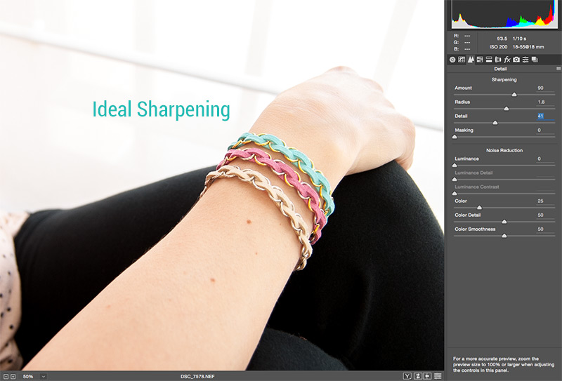 screen shot of Ideal Sharpening