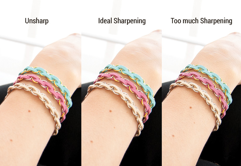 screen shot of Shapening comparison