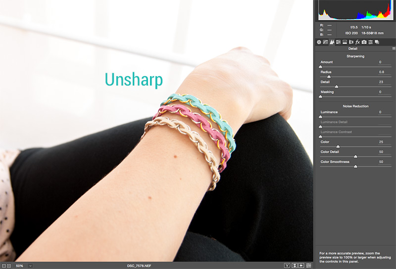 screen shot of Unsharp sample