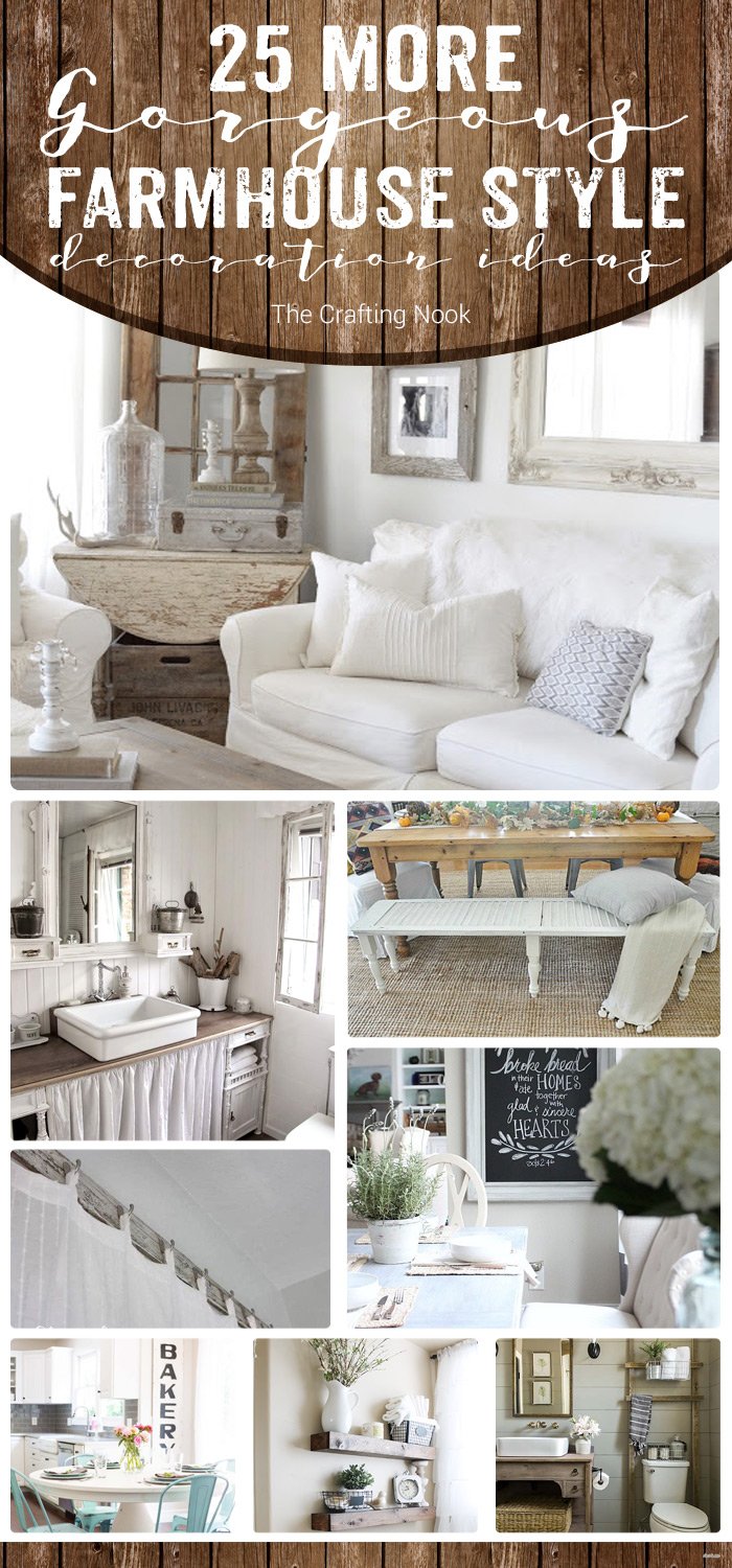 25 More Gorgeous Farmhouse Style Decoration Ideas cover image with text overlay