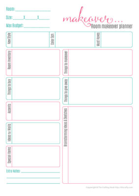 Free Room Makeover Planner Printable - The Crafting Nook