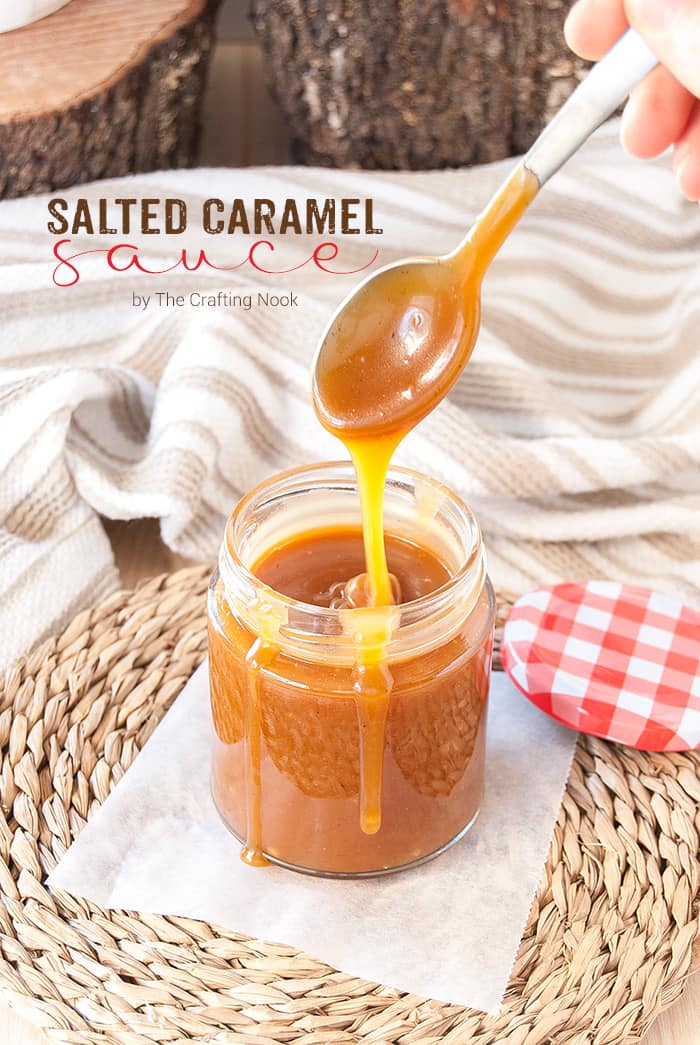 Homemade Salted Caramel Sauce cover image with title text overlay