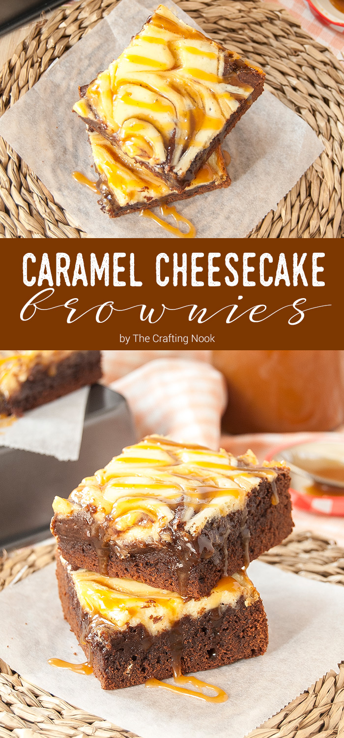 Salted Caramel Cheesecake Brownies Pinterest image