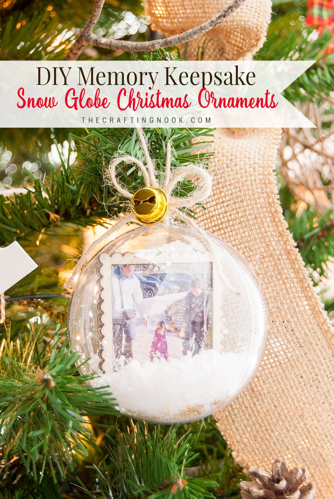 DIY Snow Globe Christmas Ornaments for Memory Keepsake