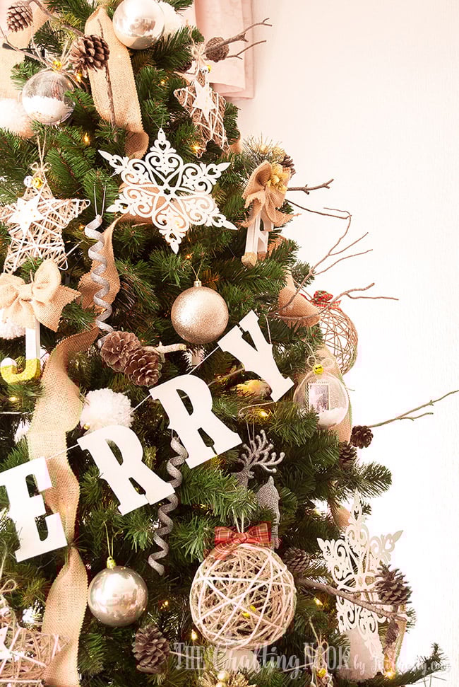 view of decorations on the christmas tree