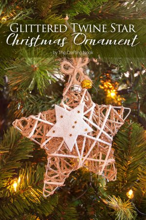 Rustic Glittered Twine Star Christmas Ornament