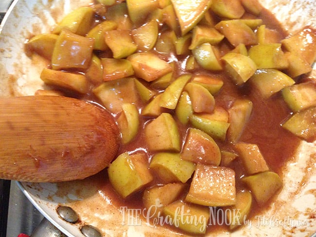 top view of ready fried apples