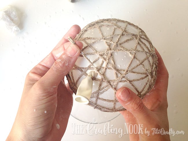 Twine Ball Christmas Ornament Tutorial - The Crafting Nook