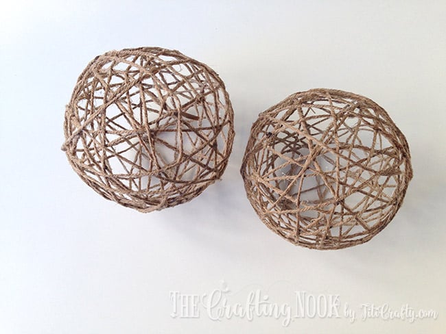 a twine balls  with yarn finished