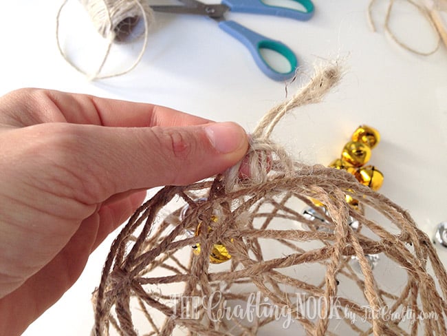 Twine Ball Christmas Ornament Tutorial - The Crafting Nook