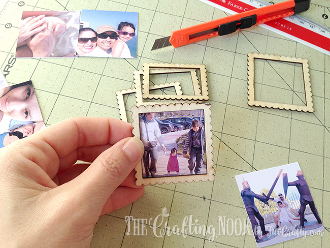 measuring the photos with the frames