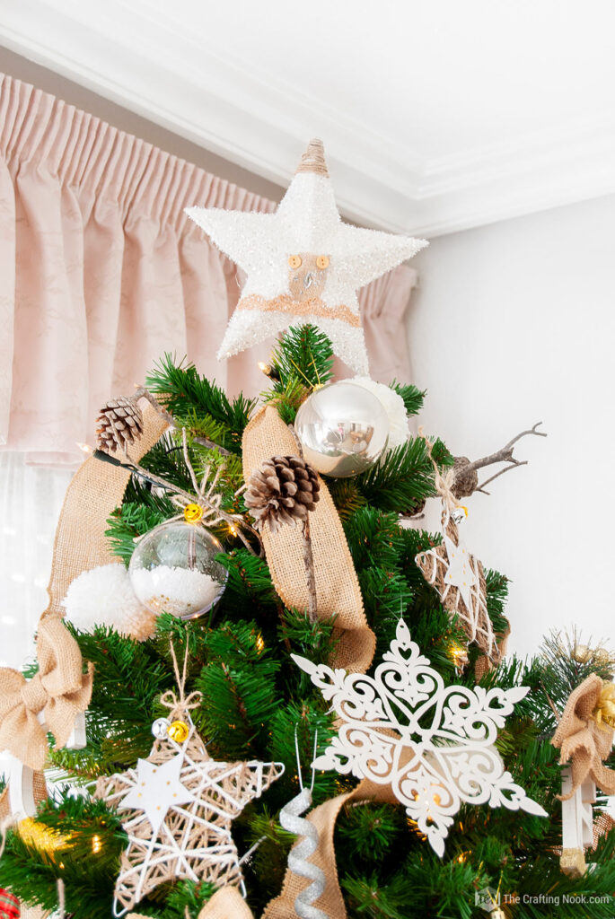 Neutral Tree Topper Our Neutral Rustic Christmas Tree - The Crafting Nook