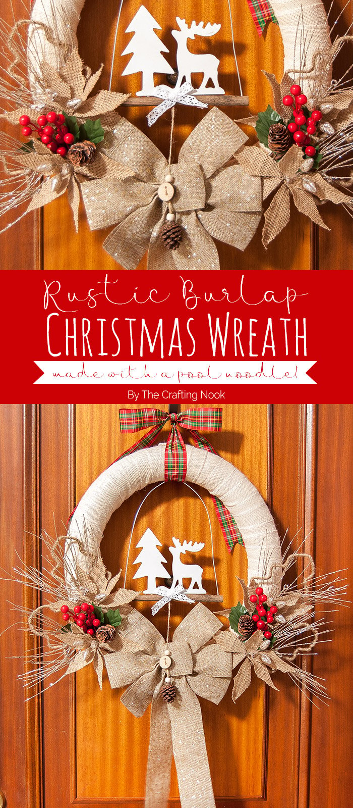 Rustic Burlap Christmas Wreath