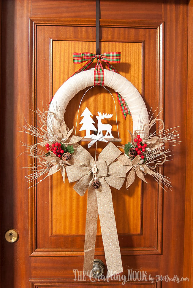 Rustic Burlap Christmas Wreath cute