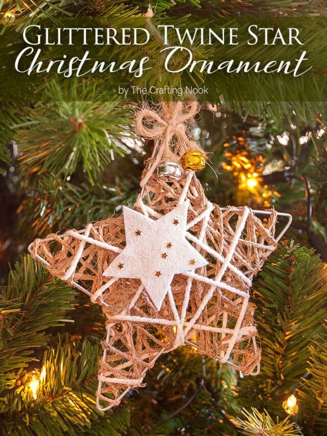 STR  Glittered twine star Christmas Ornament