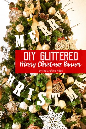 Cute DIY Glittered Merry Christmas Banner