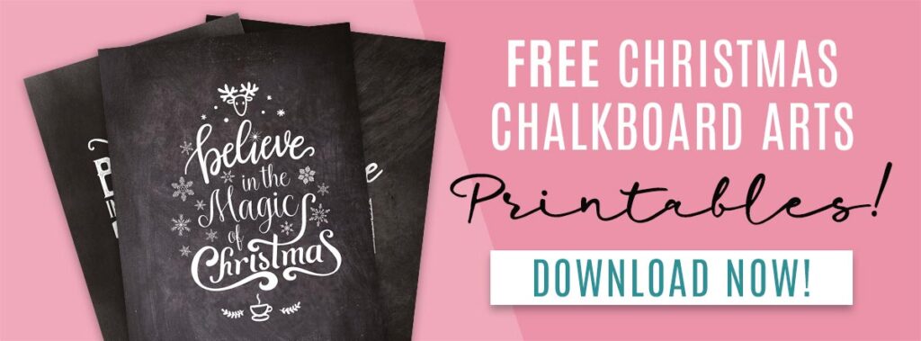 FREE Christmas Chalkboard Art Printables (Size Letter and A4) - The ...