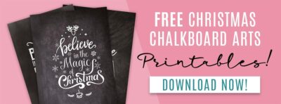 FREE Christmas Chalkboard Art Printables (Size Letter and A4) - The ...