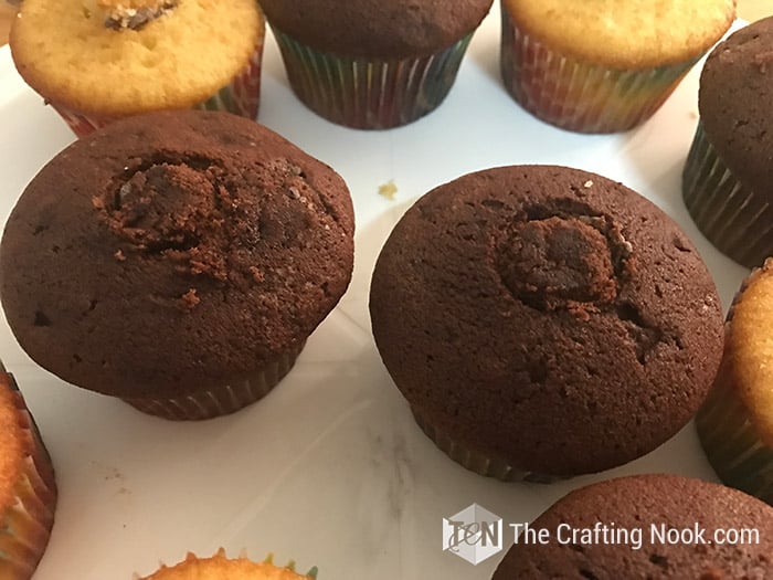 close top view of the cupcakes already covered with the same dough
