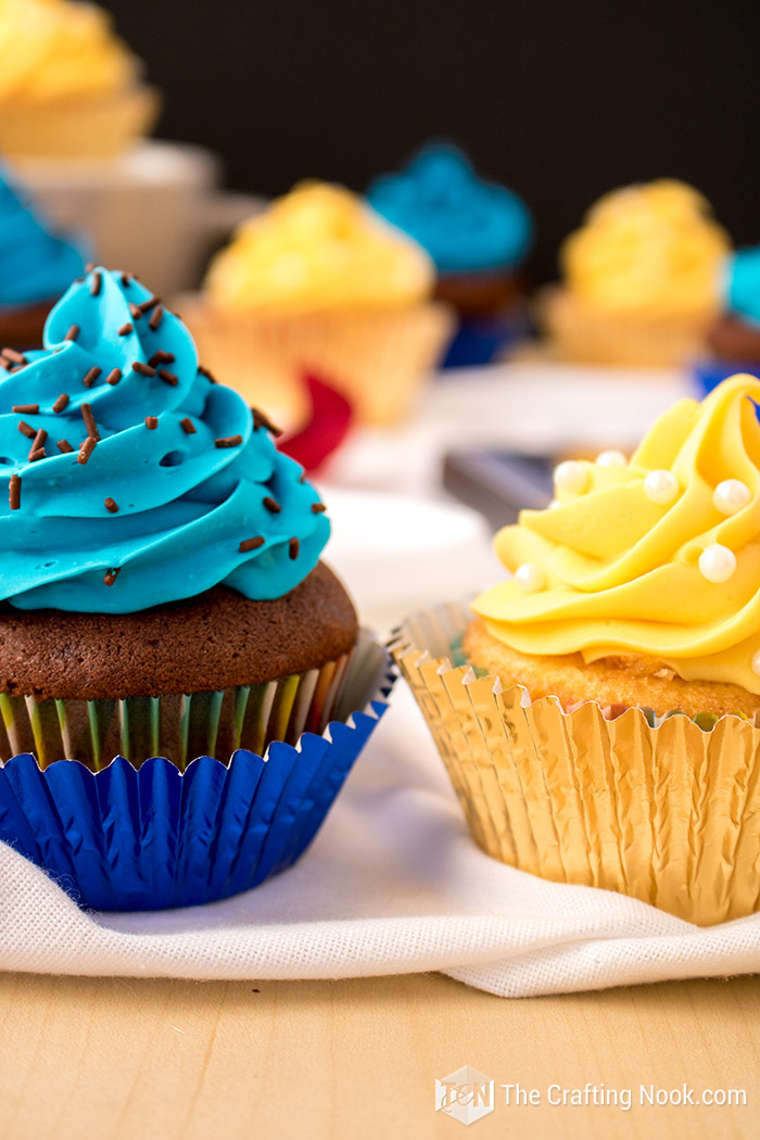 close up of The Grey Stuff Stuffed Cupcakes