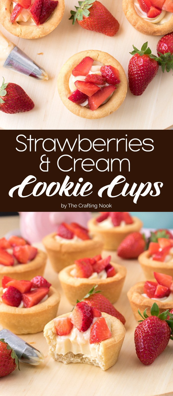 Strawberries and Cream Cookie Cups