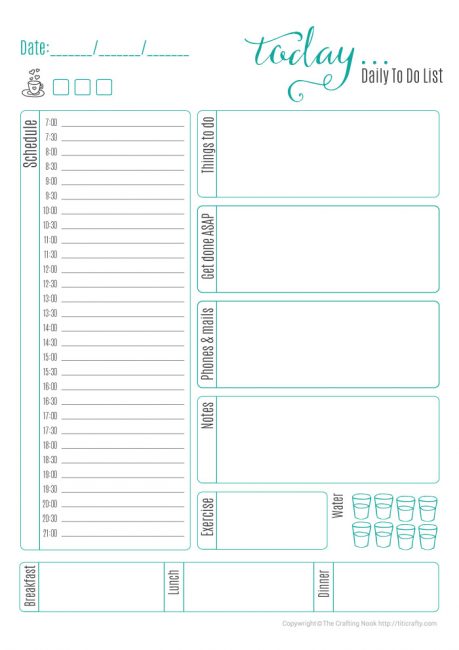 screenshot of To Do Planner A4 size Printable